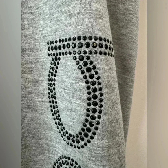 Bebe Sport Heather Grey Rhinestone Graphic Drawstring Sweatpants XL NWT - Picture 4 of 13